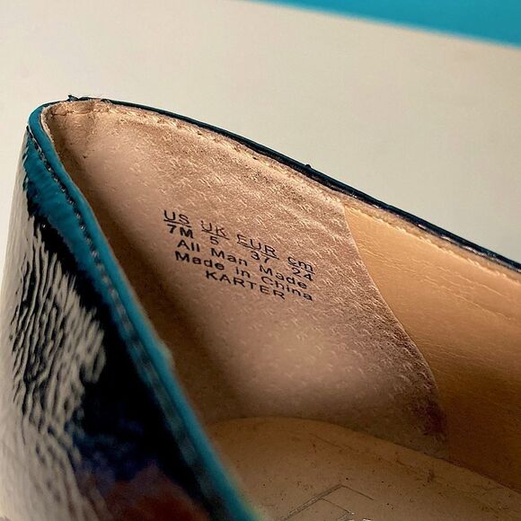 Franco Sarto Womens Heels Size 7 / 37 Black Patent Leather 3" Block Heel Shoes - Picture 9 of 15